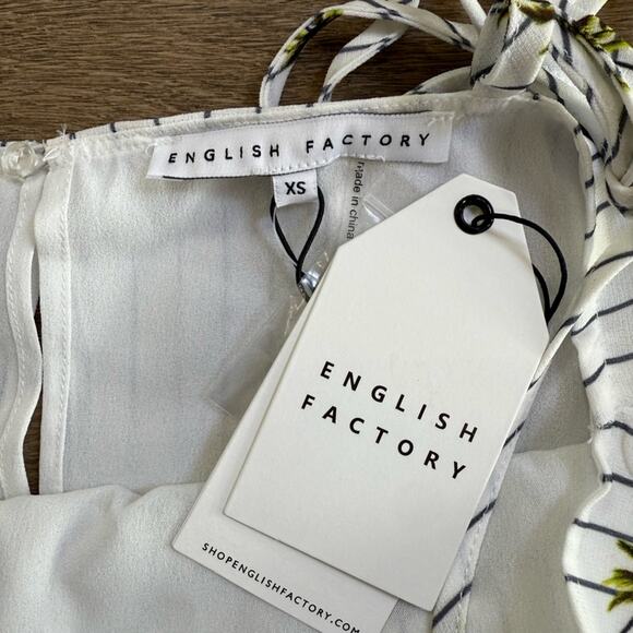 NWT English Factory Palmier Palm Tree Pin Stripe Tiered Tank Top Size XS - Picture 4 of 6